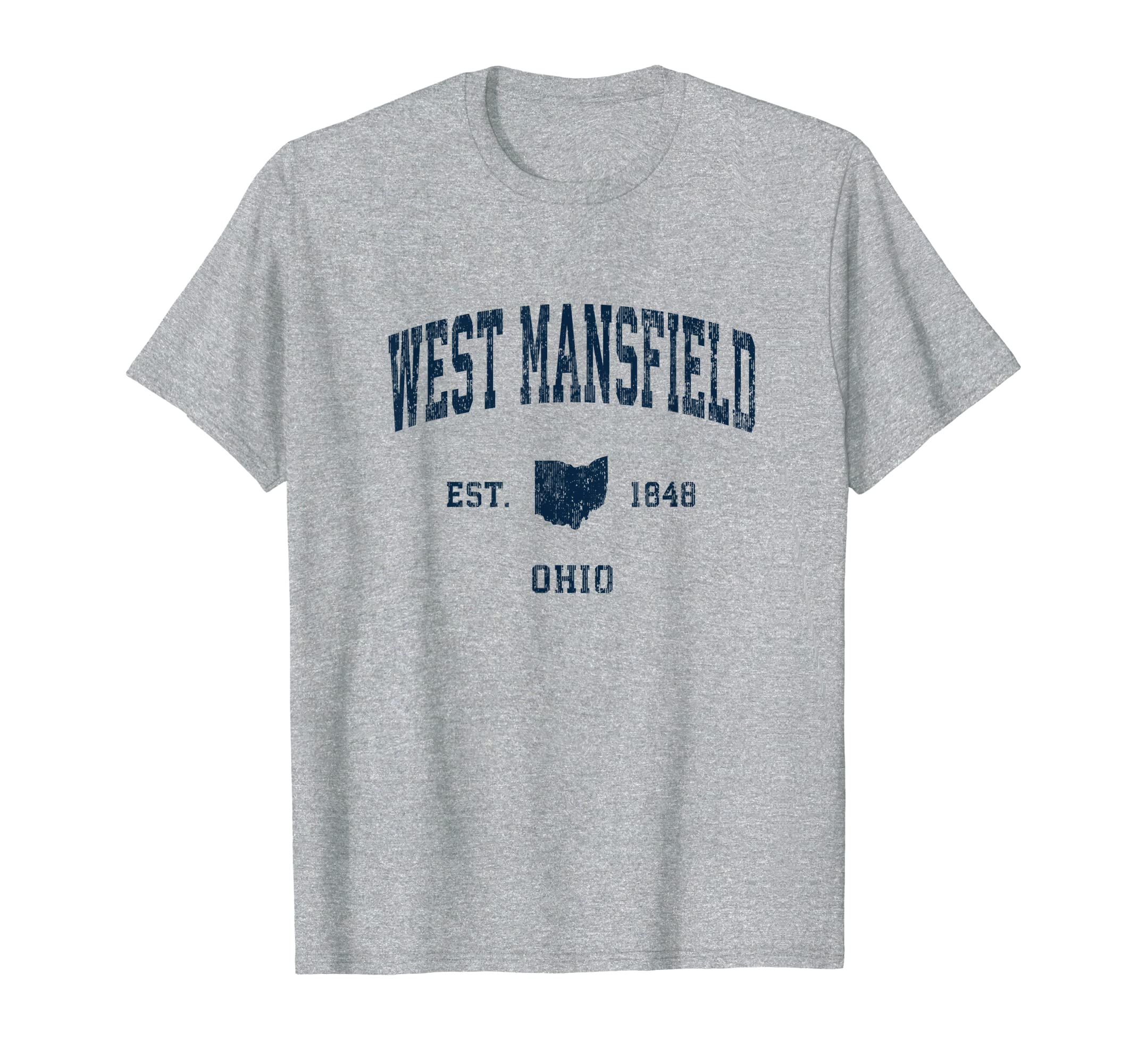 West Mansfield Ohio Oh Athletic Navy T-Shirt - Custom Art Print for Adults - T-Shirt, Sweatshirt, Hoodie