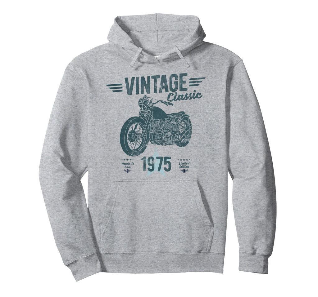Born 1975 50Th Birthday Motorbike Hoodie - Trendy Graphic Men Women - T-Shirt, Sweatshirt, Hoodie