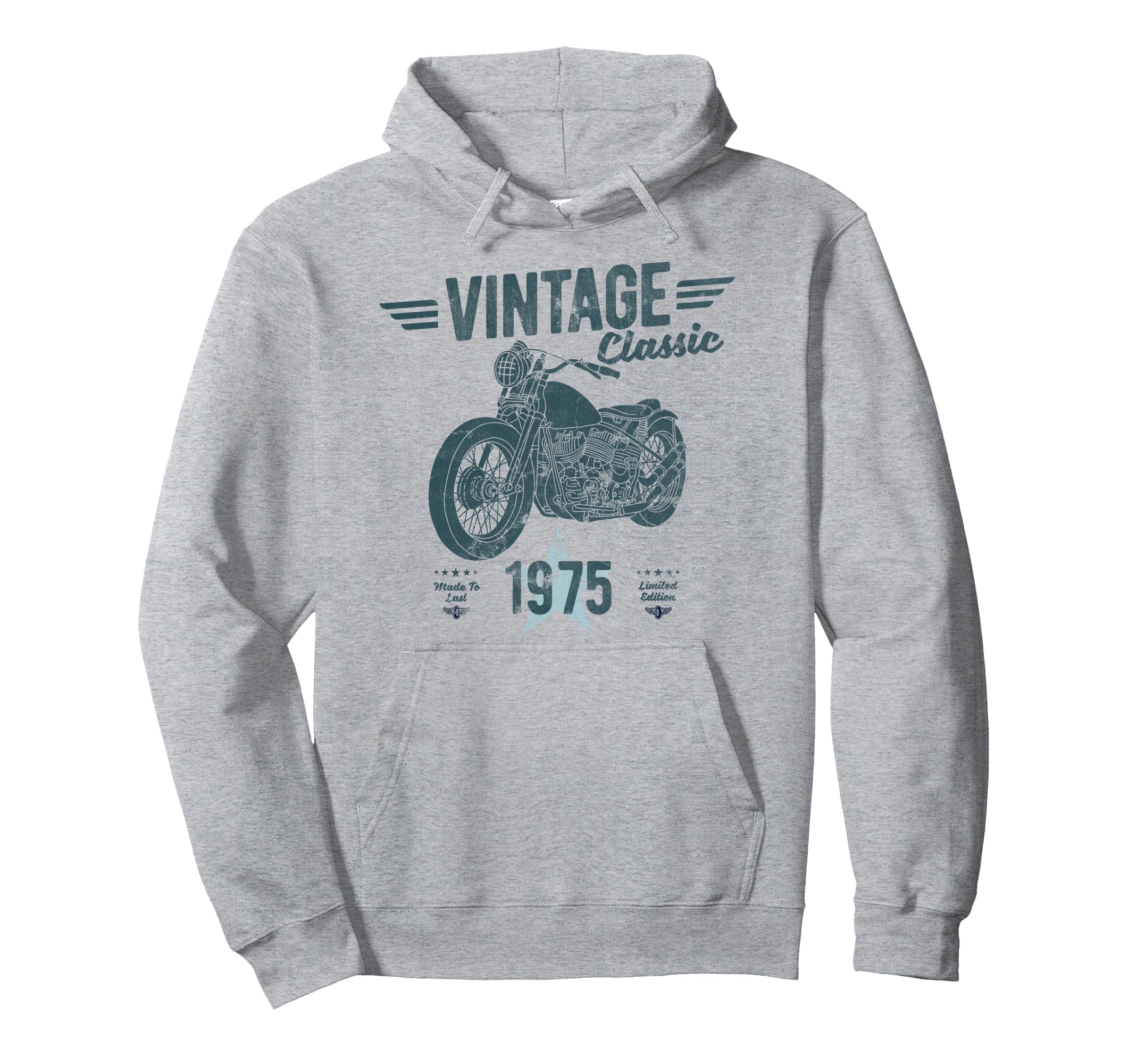 Born 1975 50Th Birthday Motorbike Hoodie - Trendy Graphic Men Women - T-Shirt, Sweatshirt, Hoodie