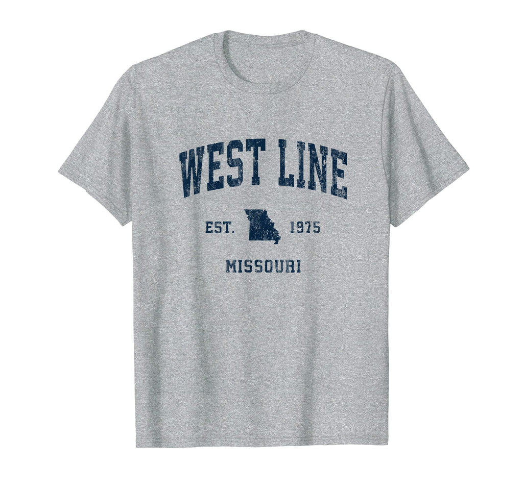 West Line Missouri Mo Athletic Navy T-Shirt - Unique Graphic Men Women - T-Shirt, Sweatshirt, Hoodie
