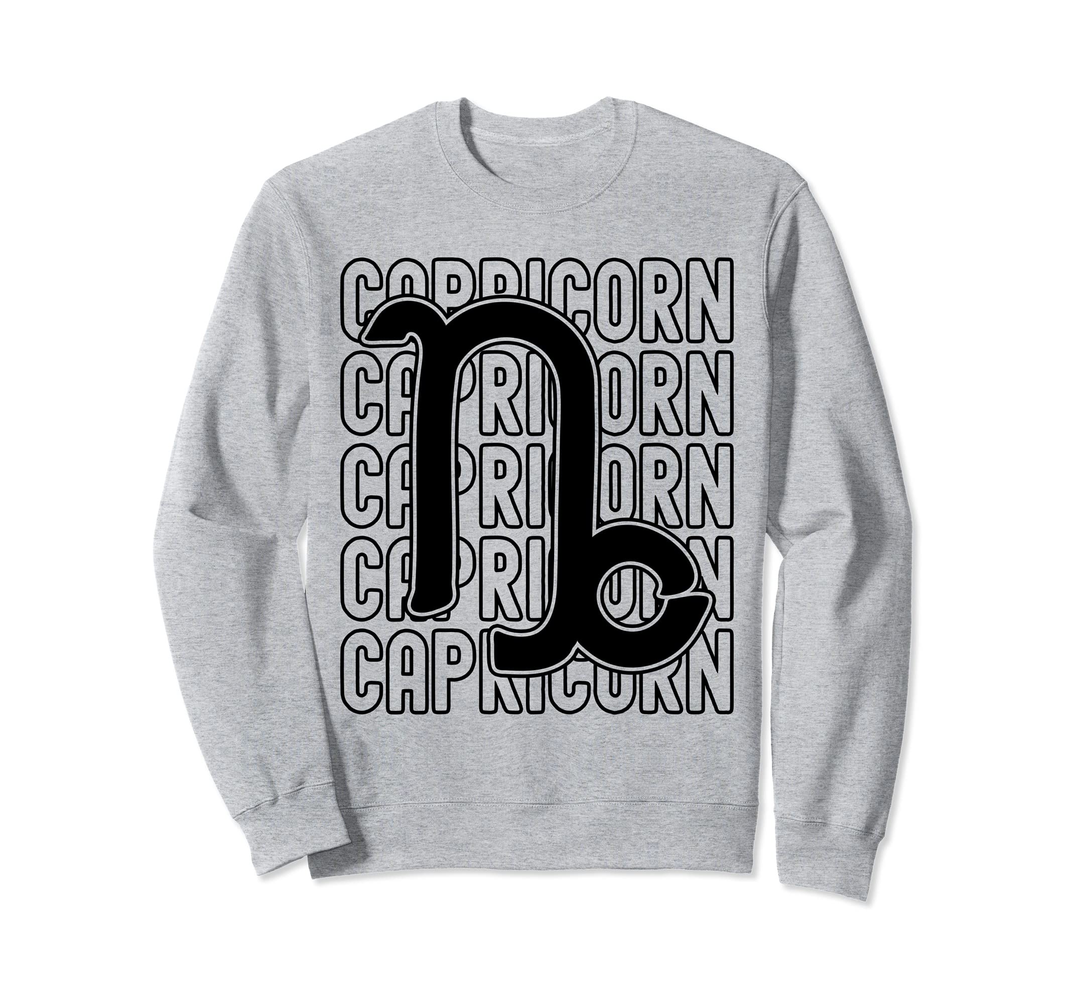 Capricorn Zodiac Sign Typography Sweatshirt - Casual Everyday Wear Unisex - T-Shirt, Sweatshirt, Hoodie