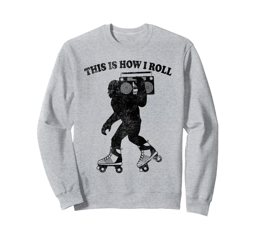 Bigfoot Boombox Mixtape Roller Sweatshirt - Minimalist Print for Adults - T-Shirt, Sweatshirt, Hoodie
