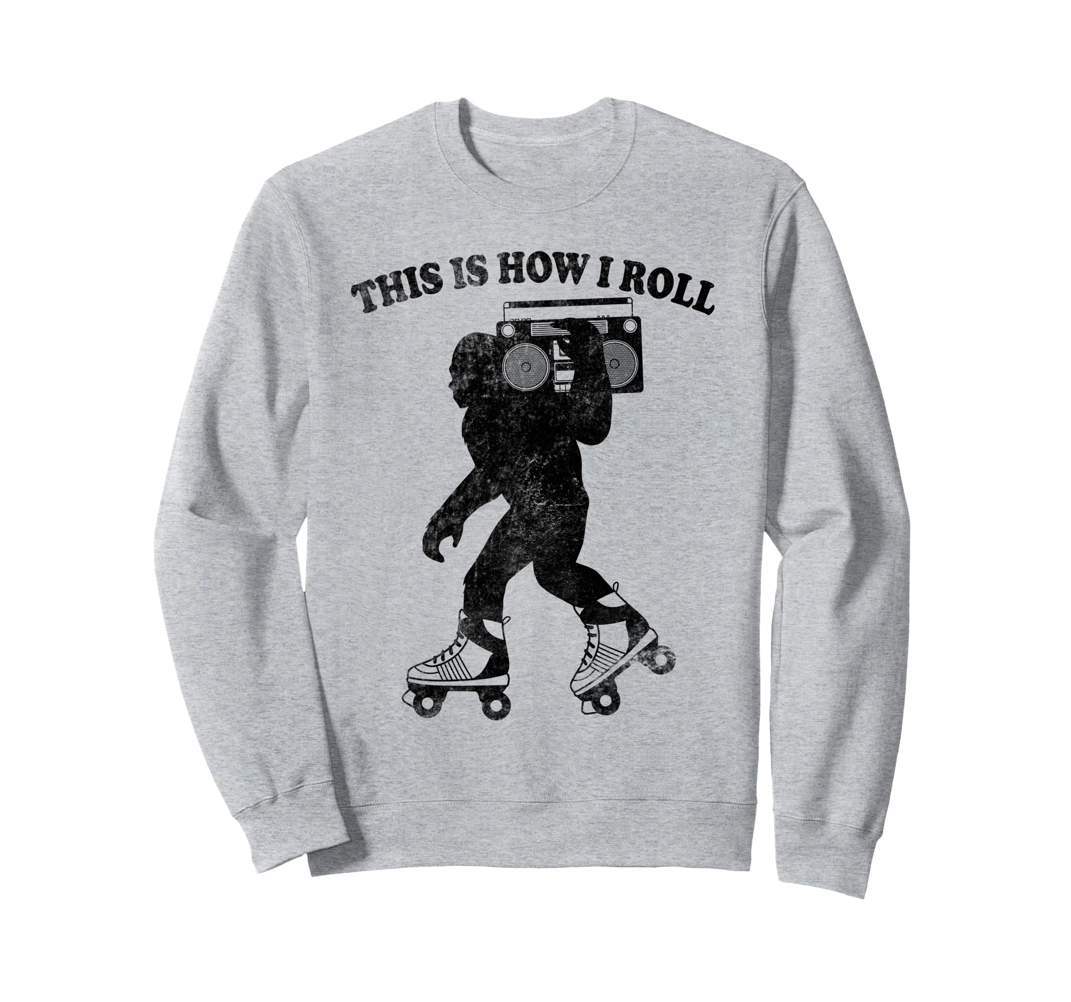 Bigfoot Boombox Mixtape Roller Sweatshirt - Minimalist Print for Adults - T-Shirt, Sweatshirt, Hoodie