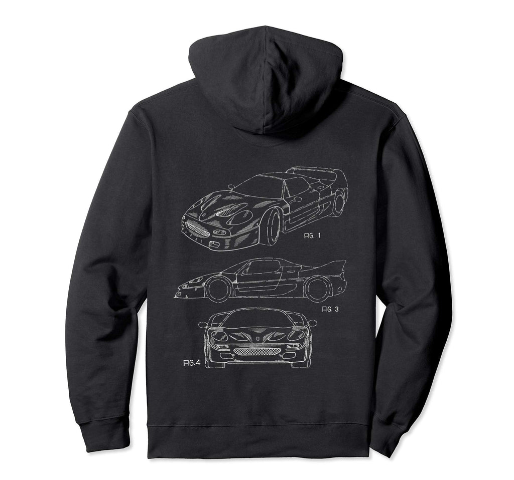 Sports Car Patent Hoodie - Minimalist Print Unisex - T-Shirt, Sweatshirt, Hoodie