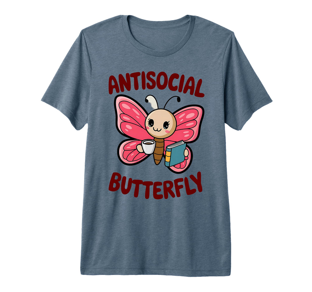 Groovy Anti Social Butterfly Ironic T-Shirt - Fun Novelty Design Men Women - T-Shirt, Sweatshirt, Hoodie