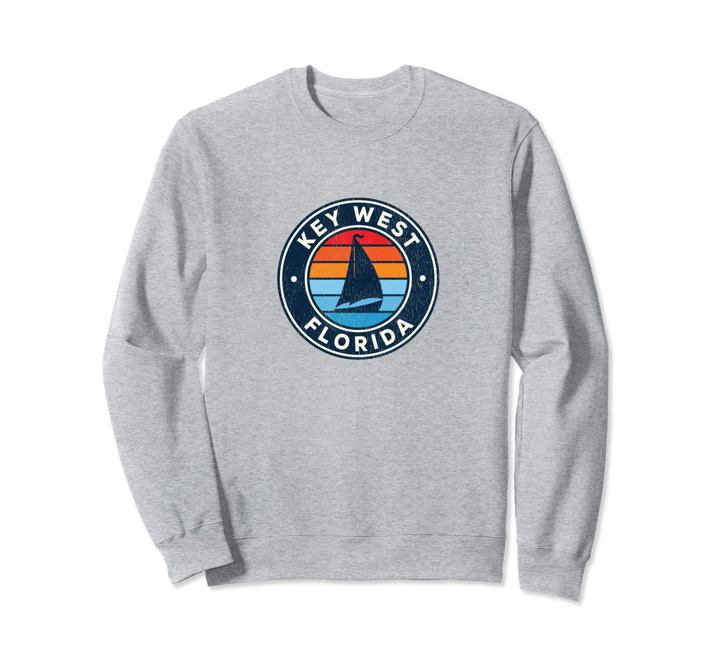 Key West Florida Fl Sailboat 70S Sweatshirt - Aesthetic Graphic for Adults - T-Shirt, Sweatshirt, Hoodie