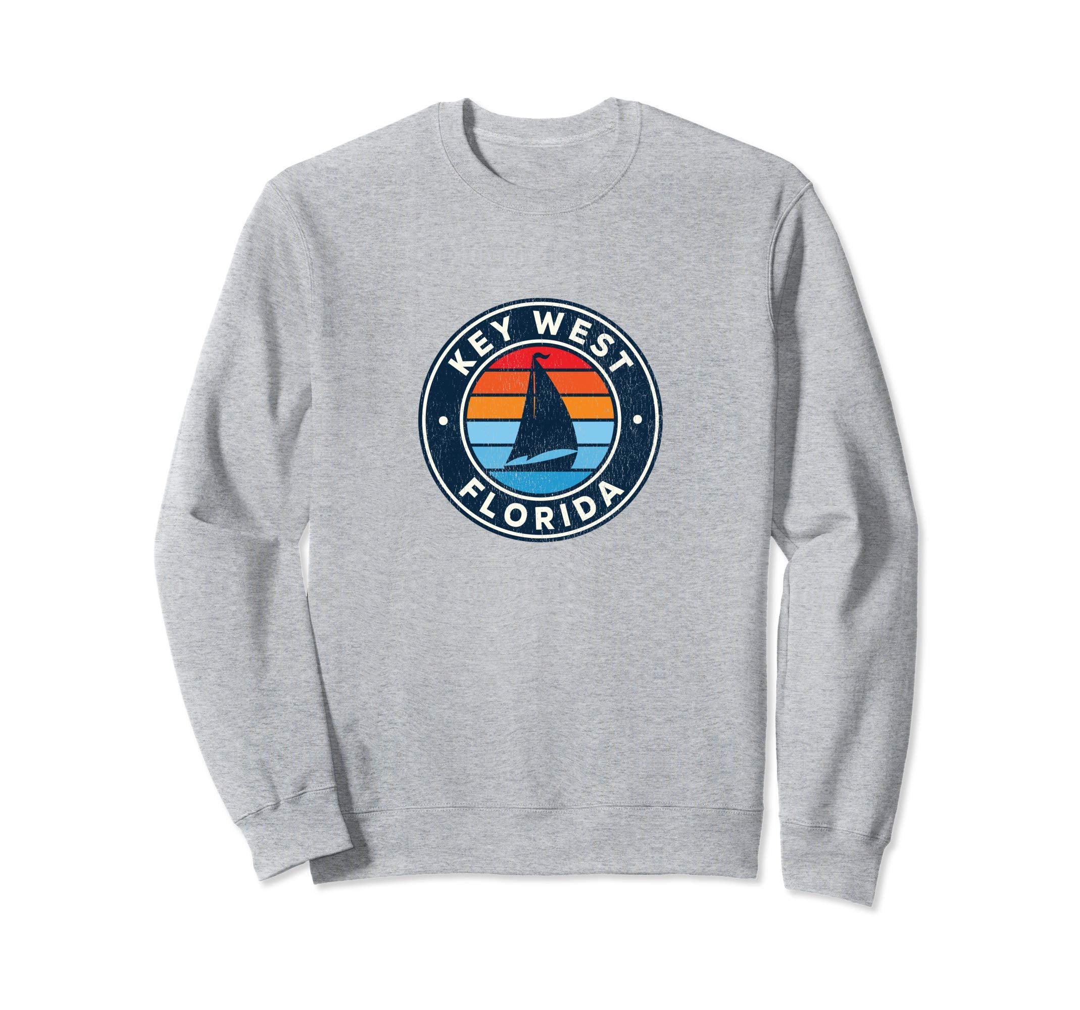Key West Florida Fl Sailboat 70S Sweatshirt - Aesthetic Graphic for Adults - T-Shirt, Sweatshirt, Hoodie
