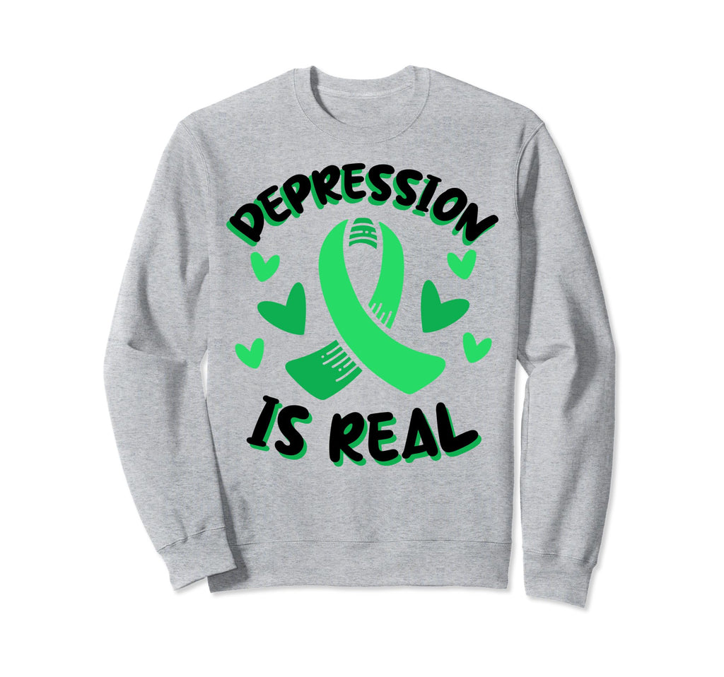 Depression Is Real Depression Mental Sweatshirt - Trendy Graphic Men Women - T-Shirt, Sweatshirt, Hoodie