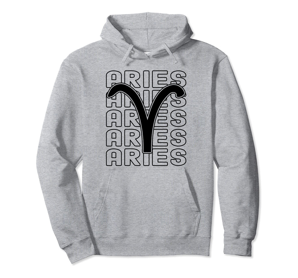 Aries Zodiac Sign Typography Hoodie - Aesthetic Graphic for Adults - T-Shirt, Sweatshirt, Hoodie