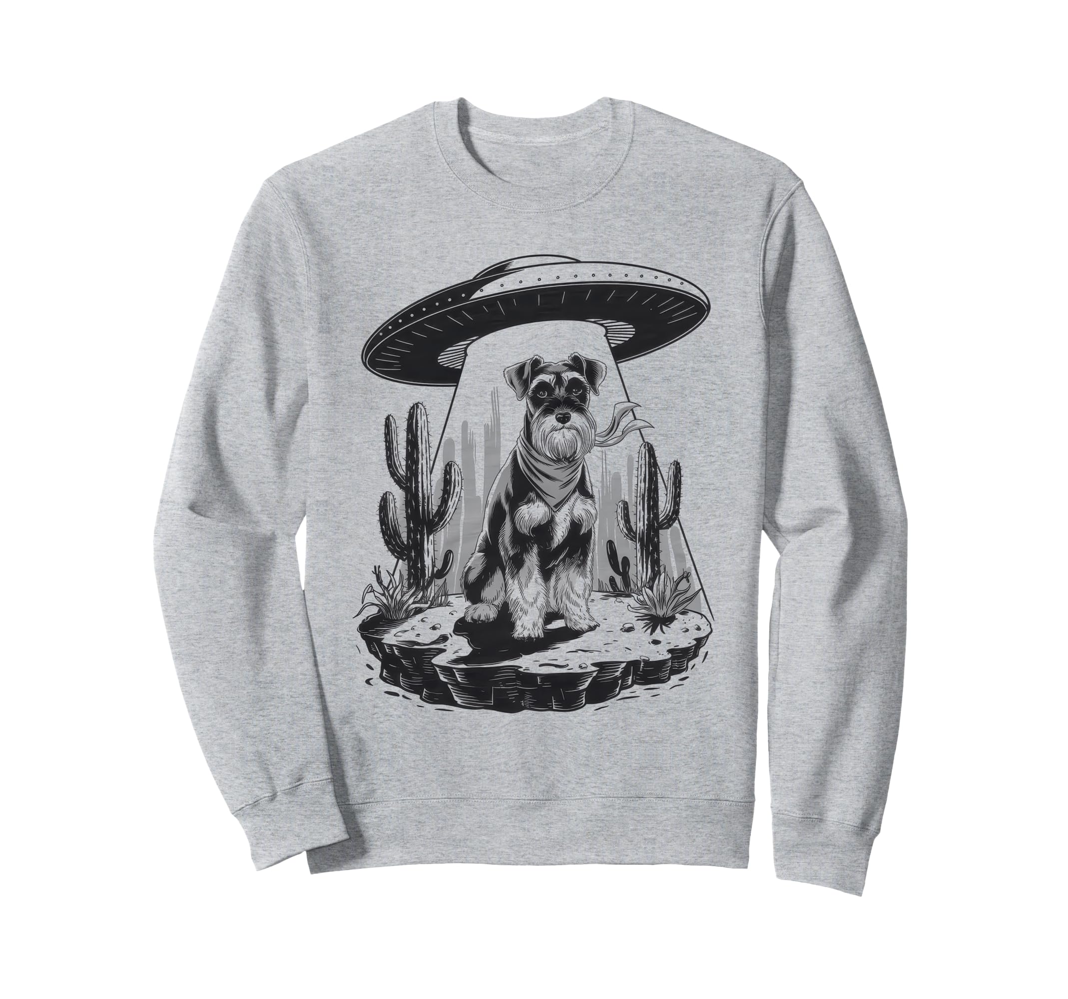 Schnauzer Schnauzer Ufo Western Sweatshirt - Novelty Apparel for Adults - T-Shirt, Sweatshirt, Hoodie