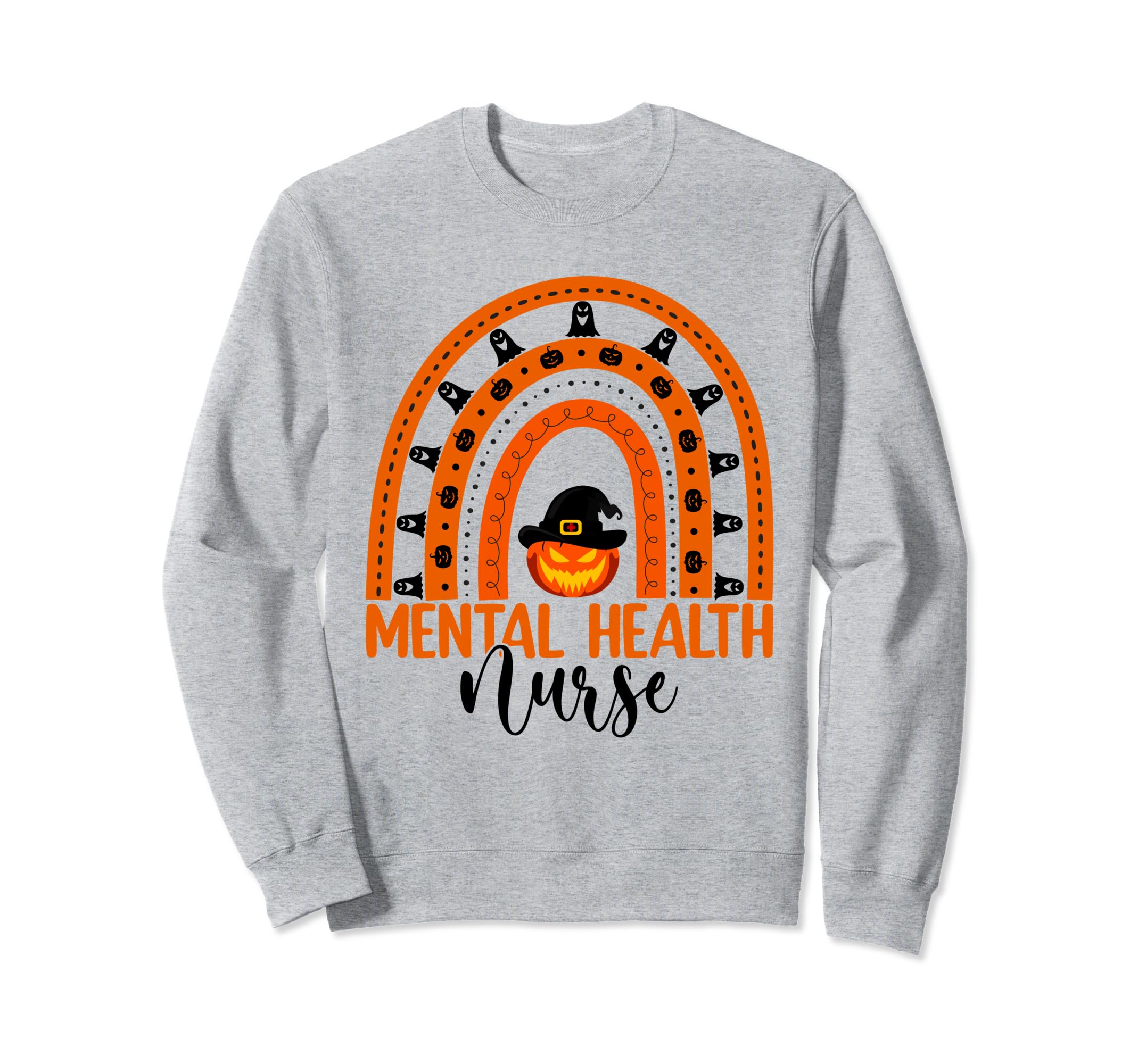 Nursing Halloween Pumpkin Rainbow Sweatshirt - Custom Art Print for Adults - T-Shirt, Sweatshirt, Hoodie