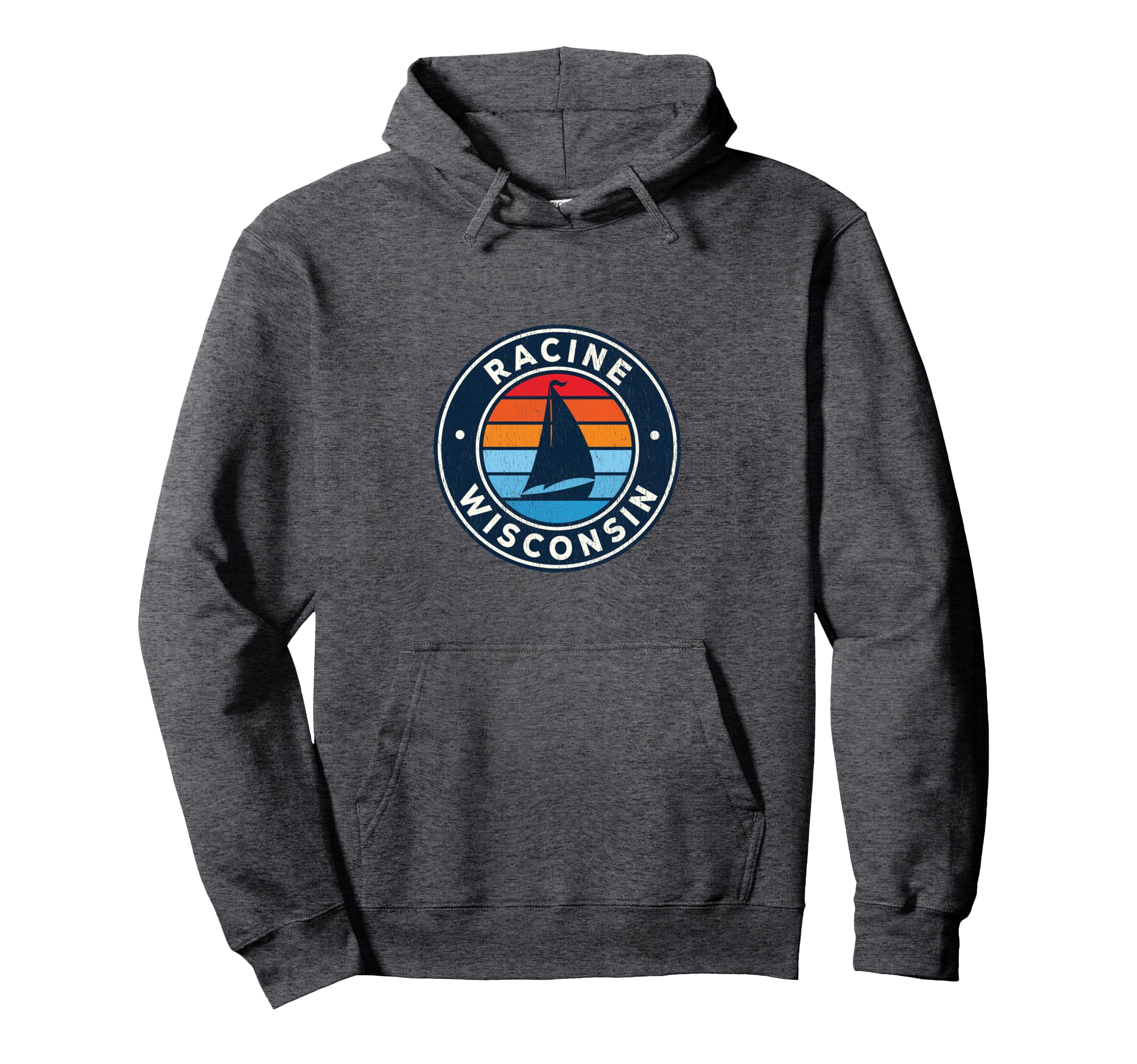 Racine Wisconsin Wi Sailboat 70S Hoodie - Streetwear Style Unisex - T-Shirt, Sweatshirt, Hoodie