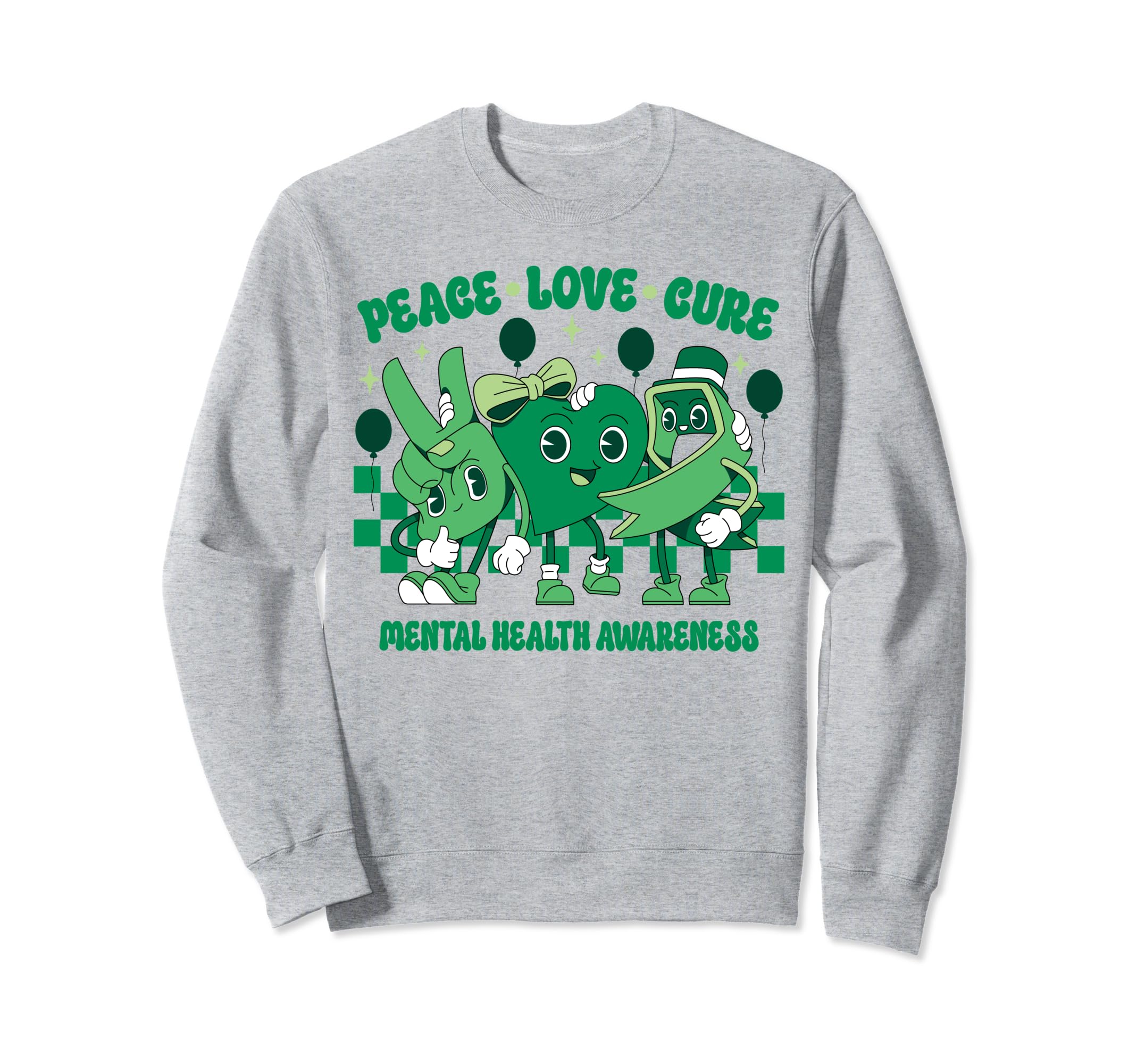 Green Ribbon Survivor Groovy Mental Sweatshirt - Minimalist Print Unisex - T-Shirt, Sweatshirt, Hoodie