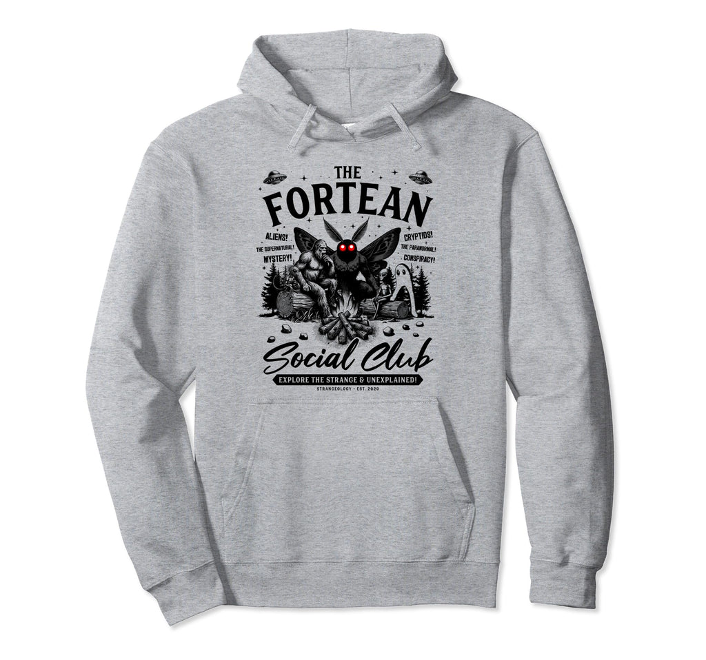 Fortean Social Club Bigfoot Mothman Alien Hoodie - Graphic Print Unisex - T-Shirt, Sweatshirt, Hoodie