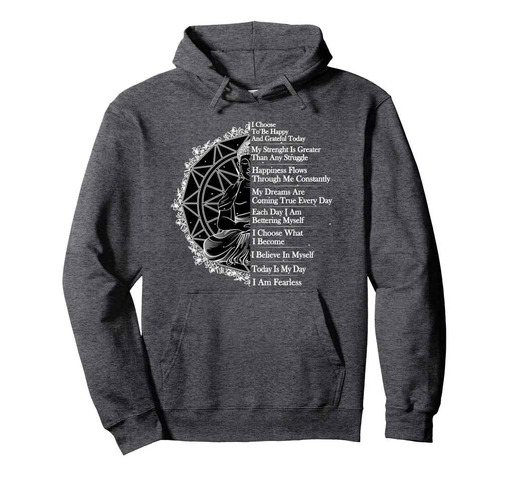 Positive Affirmation Mantra Buddha Hoodie - Custom Art Print Unisex - T-Shirt, Sweatshirt, Hoodie