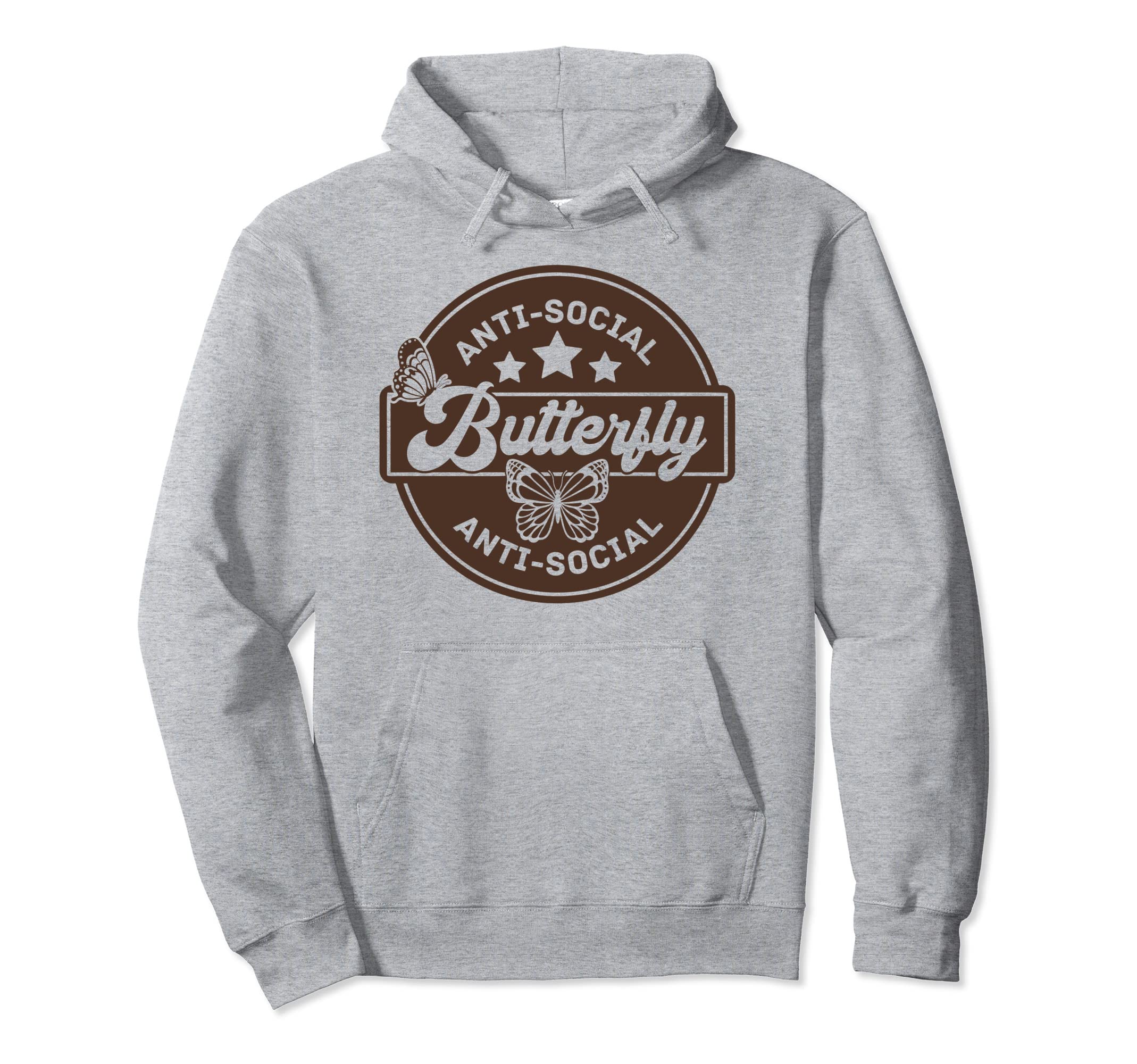 Antisocial Butterfly Grunge Fairycore Hoodie - Minimalist Print Men Women - T-Shirt, Sweatshirt, Hoodie