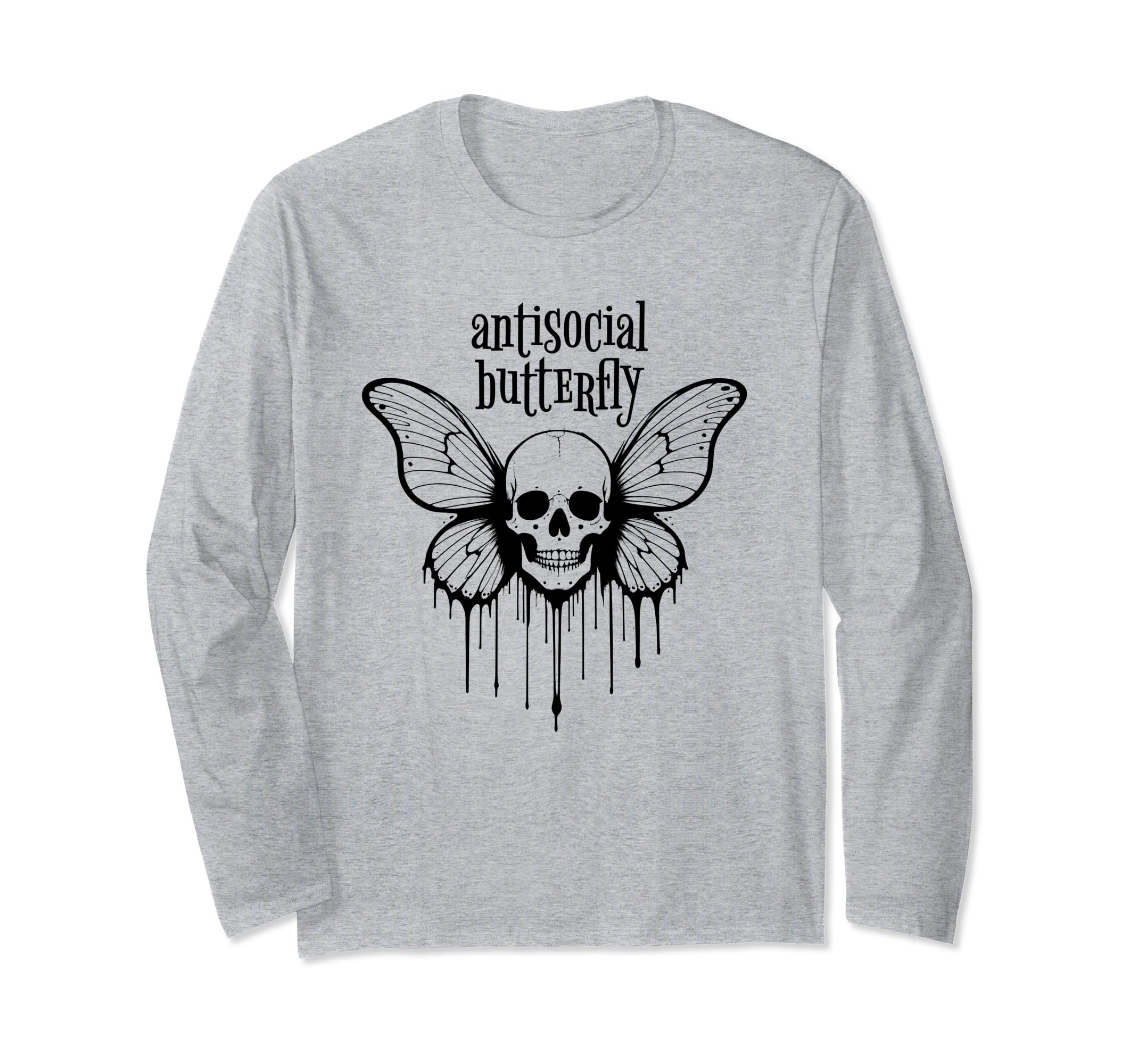 Antisocial Butterfly Introvert Macabre T-Shirt - Graphic Print Unisex - T-Shirt, Sweatshirt, Hoodie