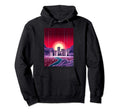Outrun Digital Landscape Buildings Hoodie - Streetwear Style Men Women - T-Shirt, Sweatshirt, Hoodie