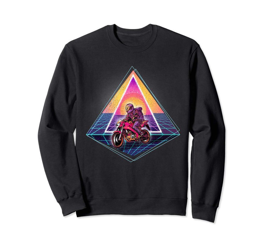 Vaporwave 80S Motorcycle Sweatshirt - Trendy Graphic Unisex - T-Shirt, Sweatshirt, Hoodie