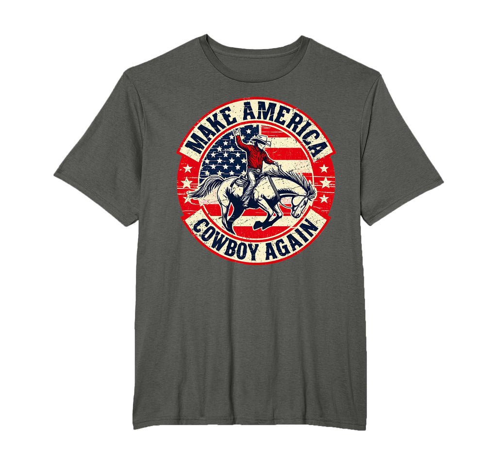 Western Rodeo Usa Flag Makes America T-Shirt - Novelty Apparel for Adults - T-Shirt, Sweatshirt, Hoodie