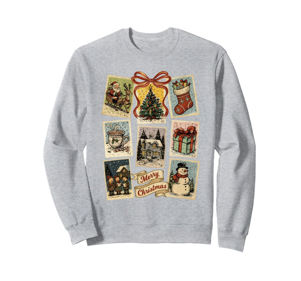 Stamp Holiday Postage Art Sweatshirt - Casual Everyday Wear Unisex - T-Shirt, Sweatshirt, Hoodie