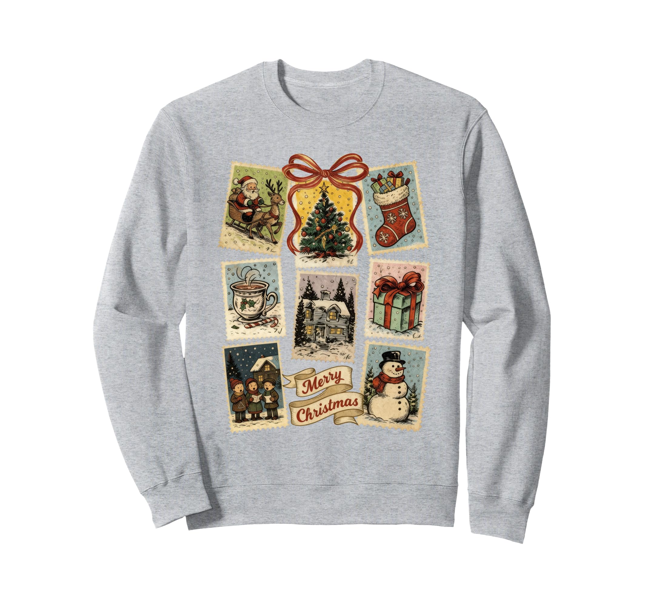 Stamp Holiday Postage Art Sweatshirt - Casual Everyday Wear Unisex - T-Shirt, Sweatshirt, Hoodie