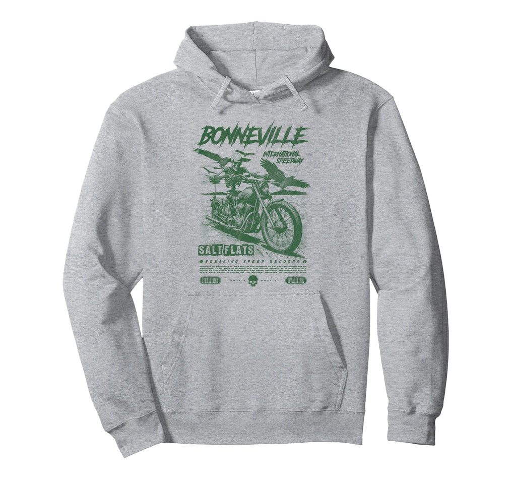 Bonneville Salt Flats Motorcycle Hoodie - Fun Novelty Design Men Women - T-Shirt, Sweatshirt, Hoodie