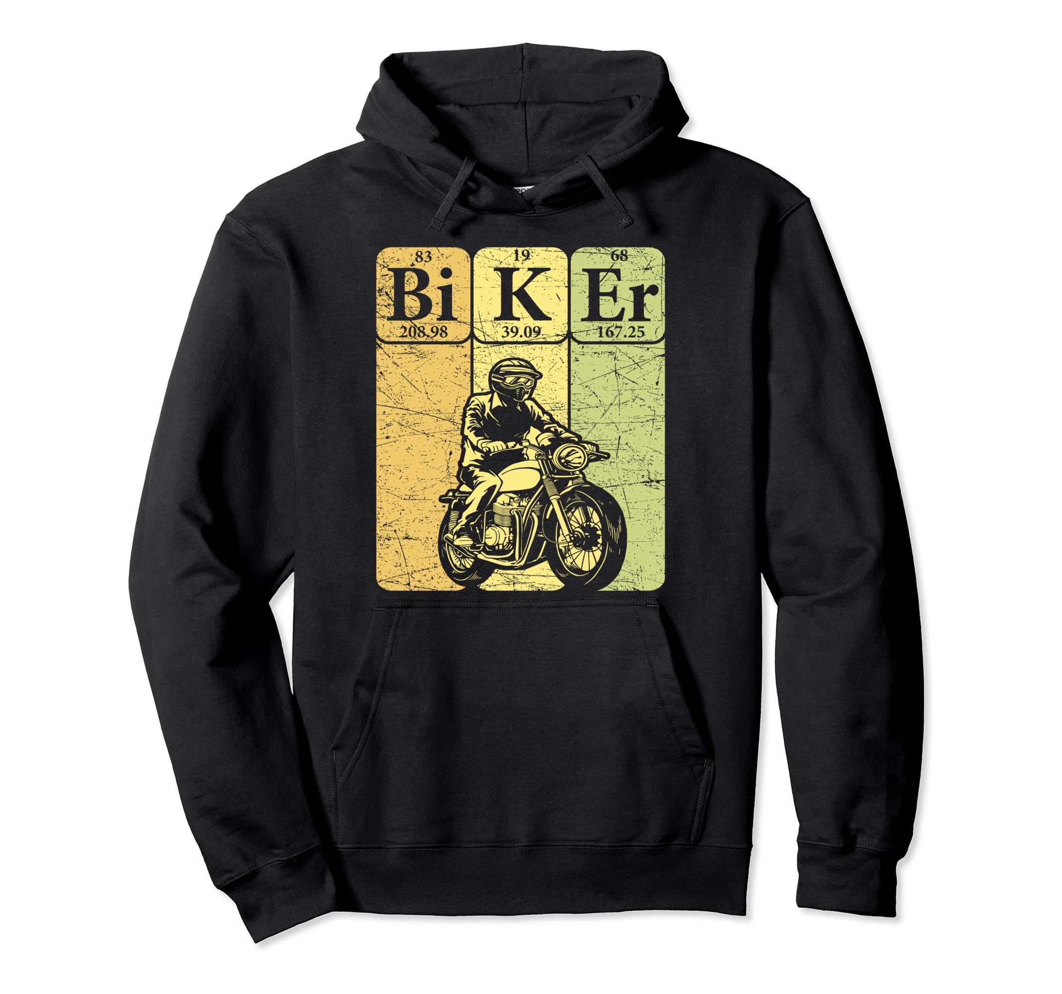 Biker Periodic Table Elements Motorcycle Hoodie - Minimalist Print Unisex - T-Shirt, Sweatshirt, Hoodie