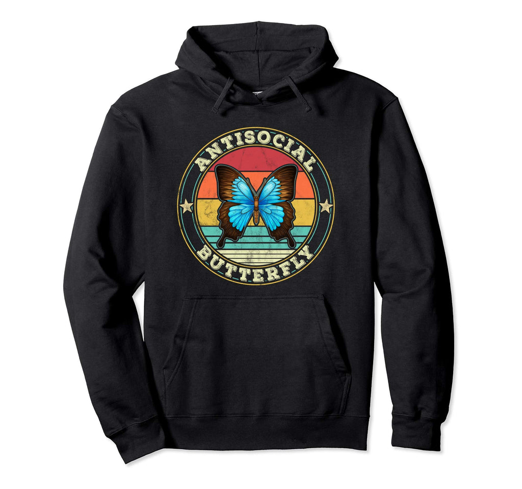 Antisocial Butterfly Introvert Hoodie - Trendy Graphic Men Women - T-Shirt, Sweatshirt, Hoodie