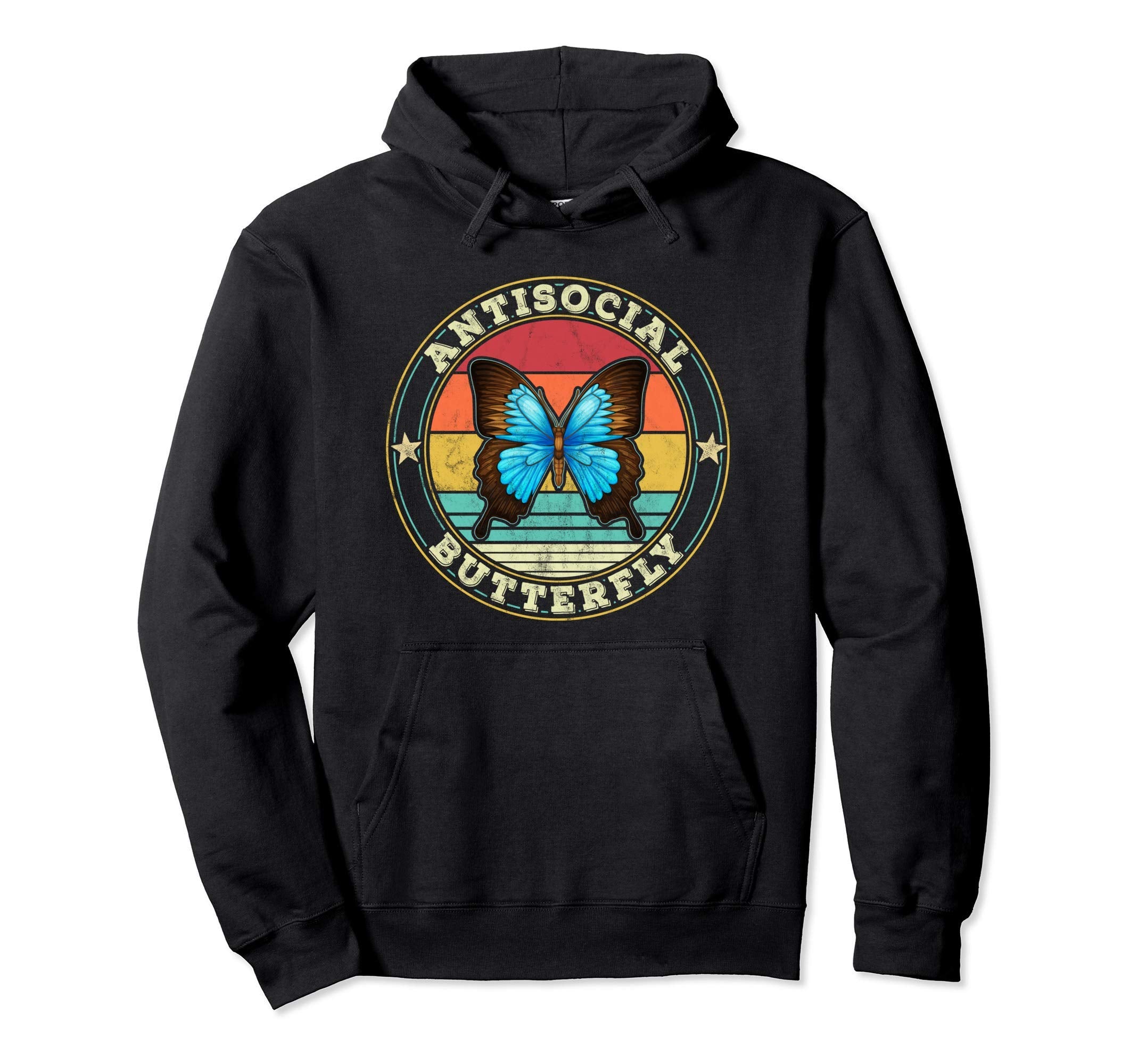 Antisocial Butterfly Introvert Hoodie - Trendy Graphic Men Women - T-Shirt, Sweatshirt, Hoodie
