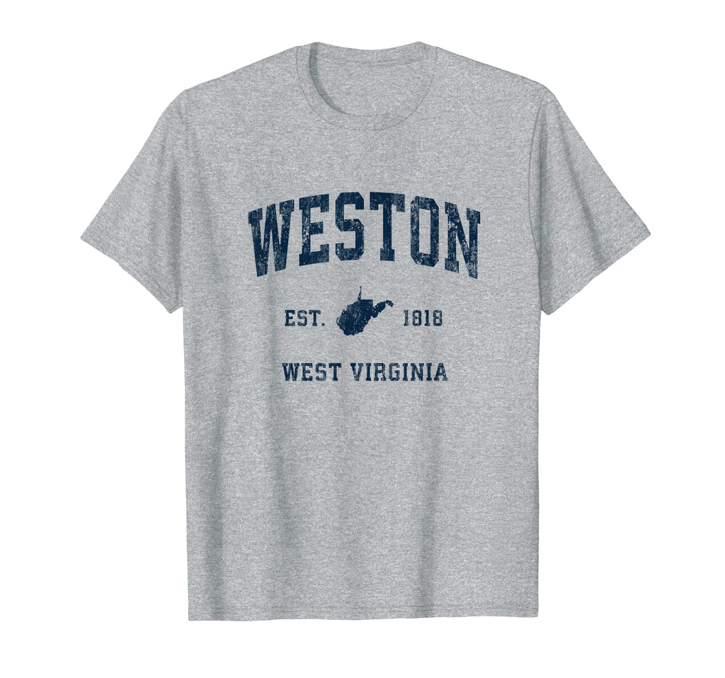 Weston West Virginia Wv Athletic Navy T-Shirt - Minimalist Print Men Women - T-Shirt, Sweatshirt, Hoodie