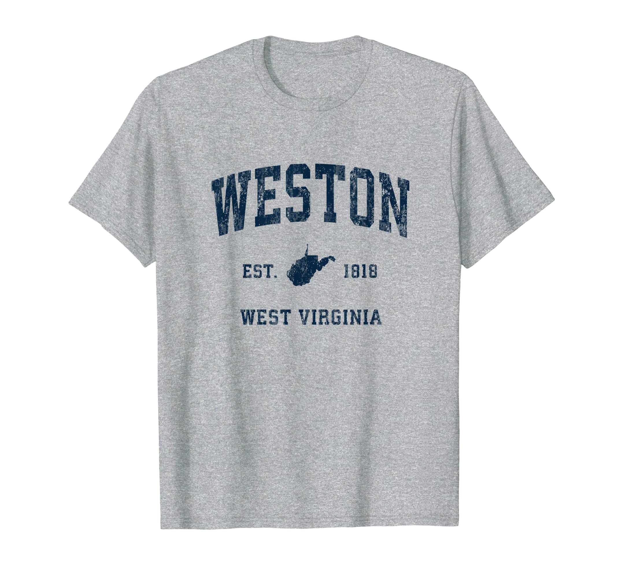 Weston West Virginia Wv Athletic Navy T-Shirt - Minimalist Print Men Women - T-Shirt, Sweatshirt, Hoodie