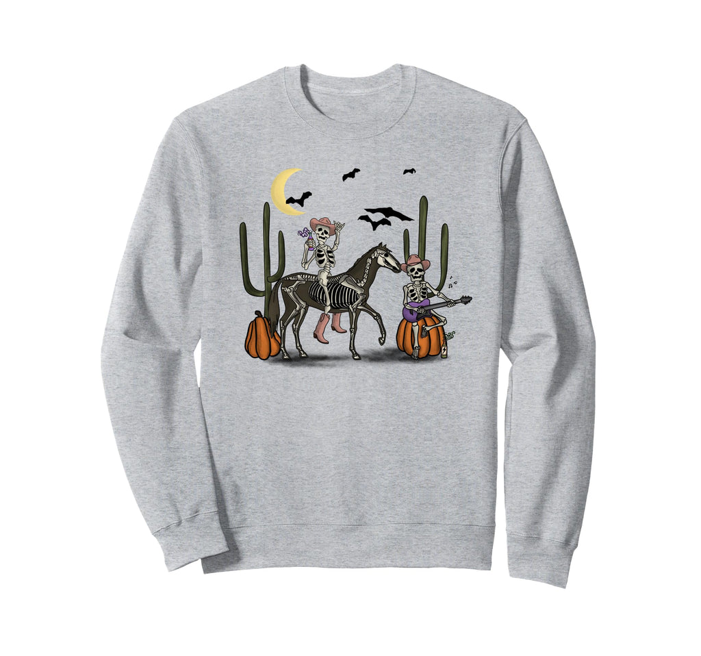 Cowboy Skeletons Drinking Sweatshirt - Casual Everyday Wear for Adults - T-Shirt, Sweatshirt, Hoodie