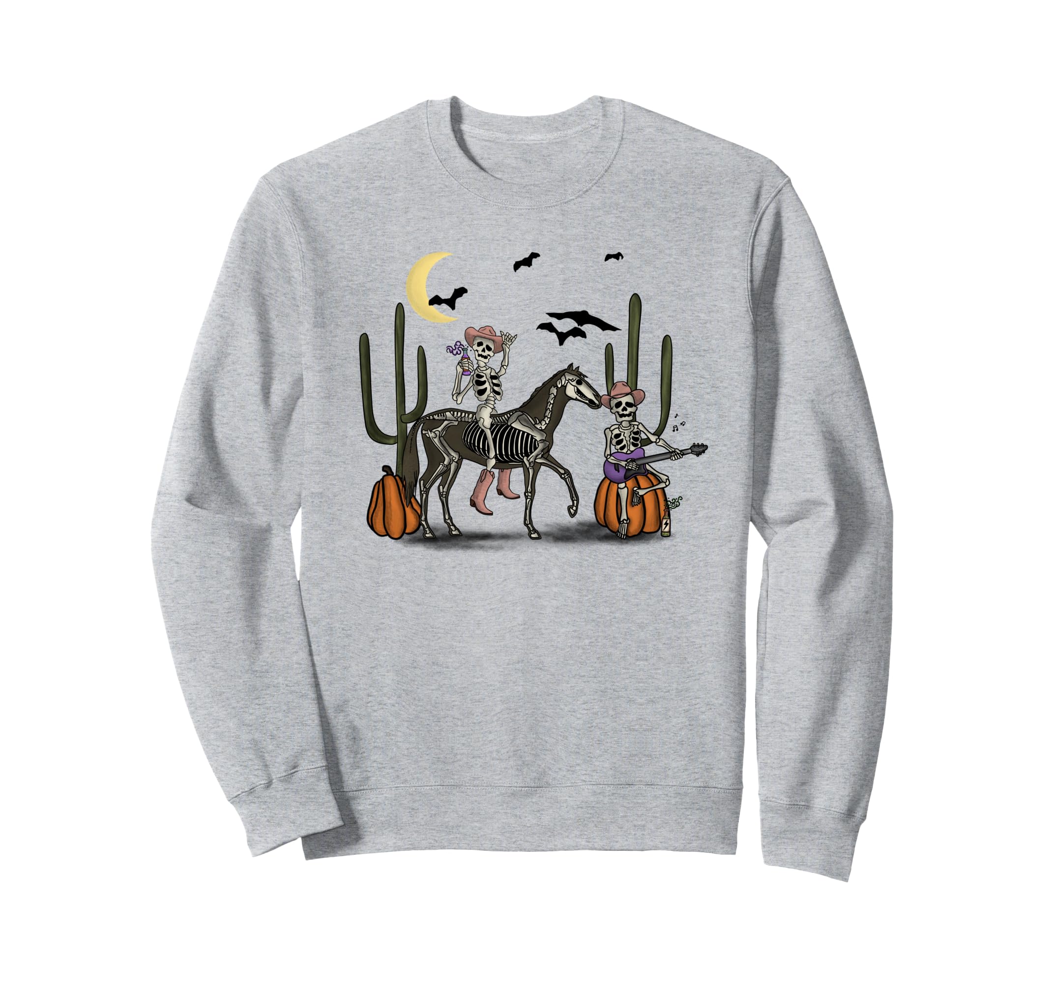 Cowboy Skeletons Drinking Sweatshirt - Casual Everyday Wear for Adults - T-Shirt, Sweatshirt, Hoodie