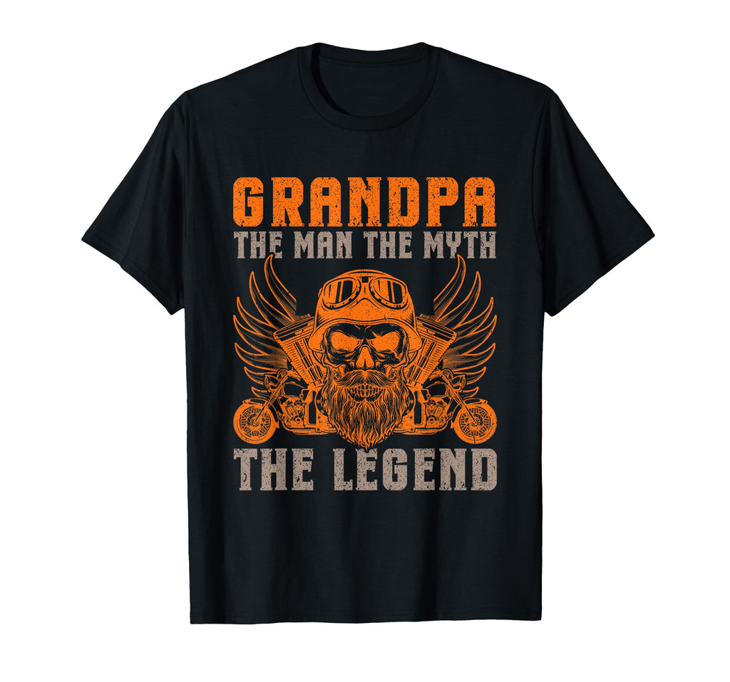 Grandpa Myth Legend Motorcycle Biker T-Shirt - Unique Graphic for Adults - T-Shirt, Sweatshirt, Hoodie