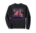 Vaporwave Miami City Skyline Sweatshirt - Casual Everyday Wear for Adults - T-Shirt, Sweatshirt, Hoodie