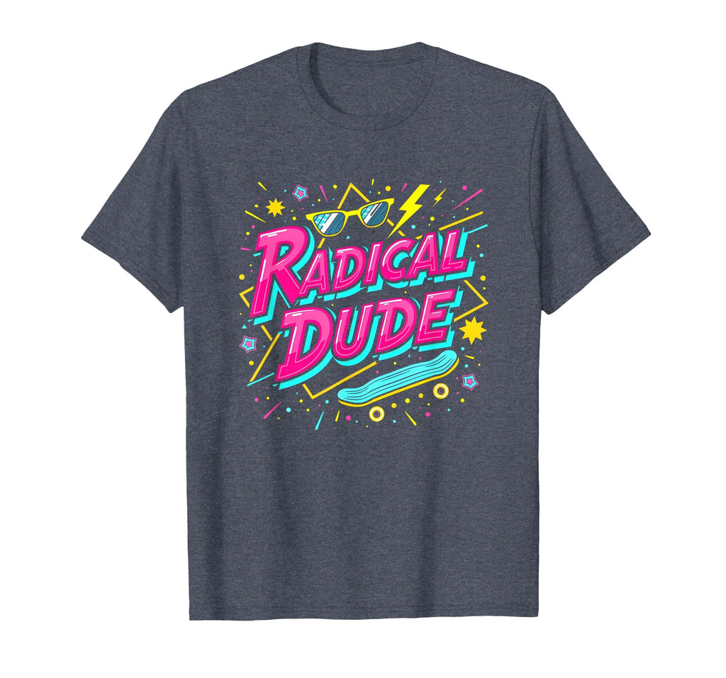 Radical Dude 80S Neon Skateboard Party T-Shirt - Trendy Graphic Men Women - T-Shirt, Sweatshirt, Hoodie