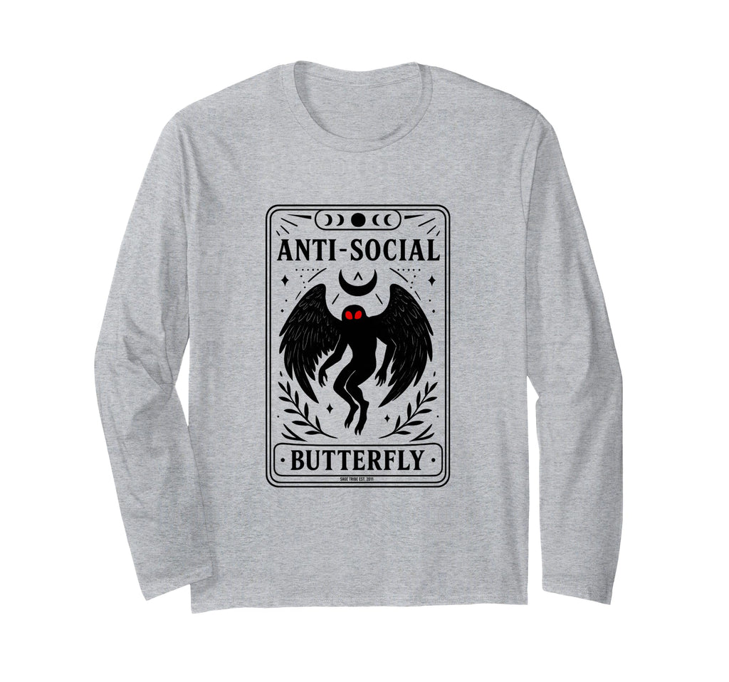 Mothman Anti Social Butterfly T-Shirt - Graphic Print Unisex - T-Shirt, Sweatshirt, Hoodie