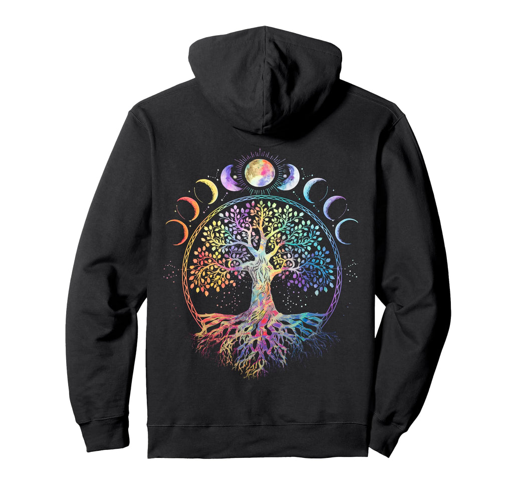 Life Tree Moon Phases Bohemian Boho Hoodie - Fun Novelty Design Men Women - T-Shirt, Sweatshirt, Hoodie