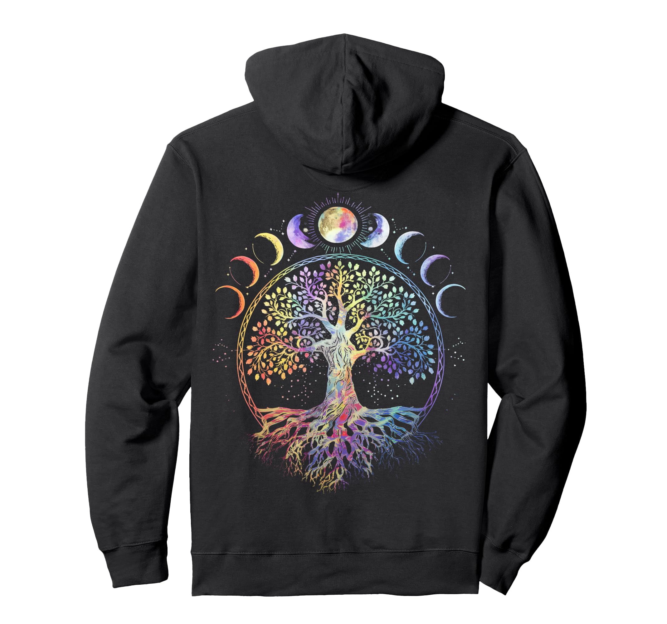 Life Tree Moon Phases Bohemian Boho Hoodie - Fun Novelty Design Men Women - T-Shirt, Sweatshirt, Hoodie
