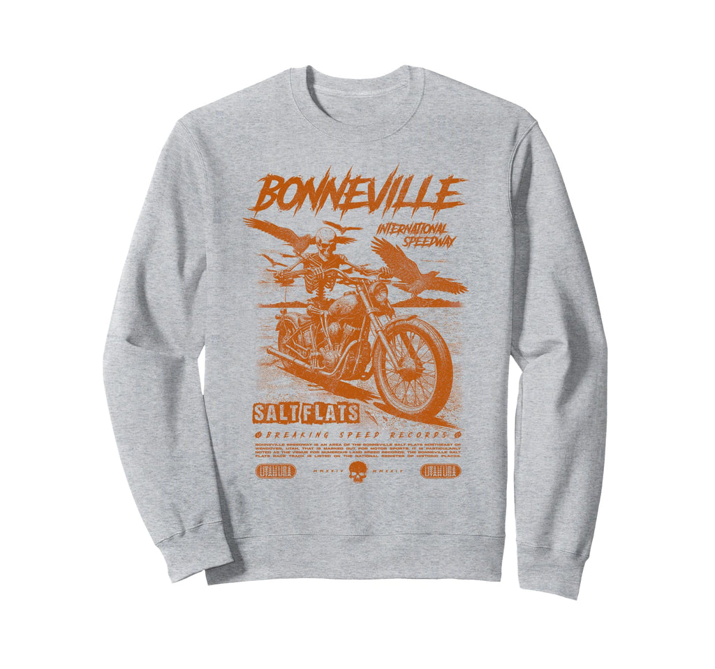 Bonneville Salt Flats Motorcycle Sweatshirt - Minimalist Print Men Women - T-Shirt, Sweatshirt, Hoodie