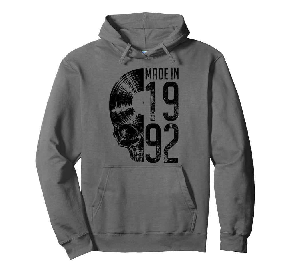 Made 1992 Vinyl Record Lover Gothic Skull Lp Hoodie - Trendy Graphic Unisex - T-Shirt, Sweatshirt, Hoodie
