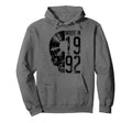 Made 1992 Vinyl Record Lover Gothic Skull Lp Hoodie - Trendy Graphic Unisex - T-Shirt, Sweatshirt, Hoodie