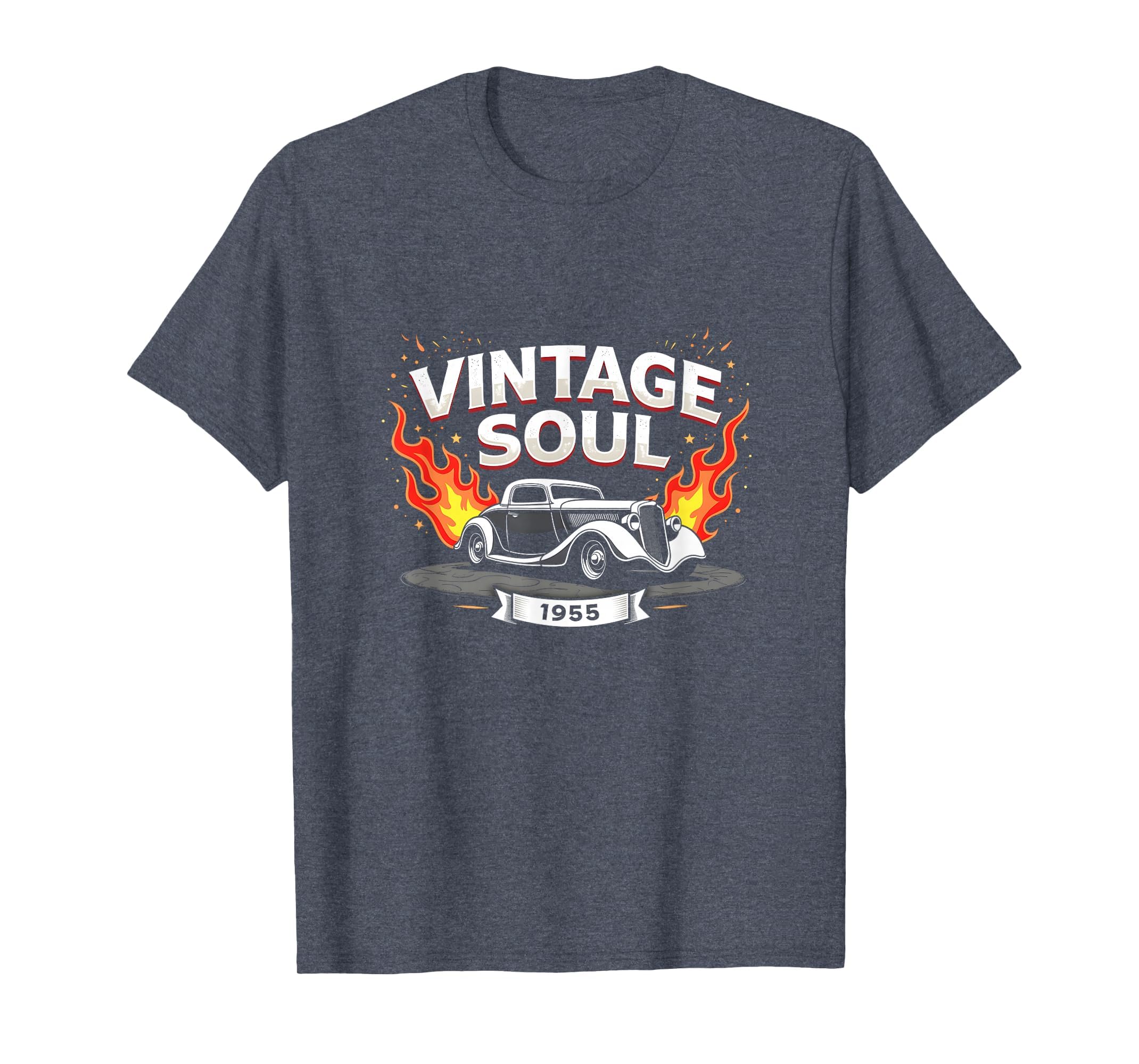 Soul Hot Rod 1955 Car Heather Blue T-Shirt - Custom Art Print Men Women - T-Shirt, Sweatshirt, Hoodie