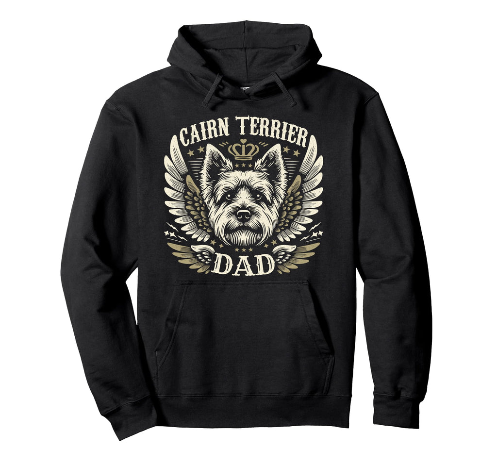 Cairn Terrier Dad Biker Wings Hoodie - Fun Novelty Design Men Women - T-Shirt, Sweatshirt, Hoodie