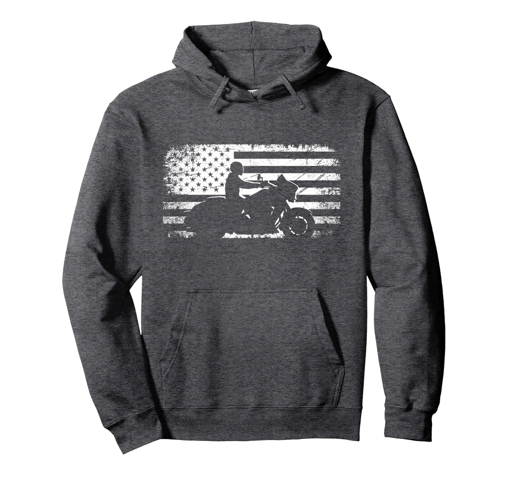 American Flag Motorcycle Motorcycle Hoodie - Novelty Apparel Men Women - T-Shirt, Sweatshirt, Hoodie