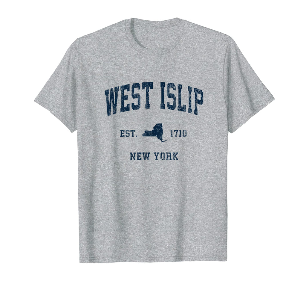 West Islip New York Ny Athletic Navy T-Shirt - Aesthetic Graphic Unisex - T-Shirt, Sweatshirt, Hoodie