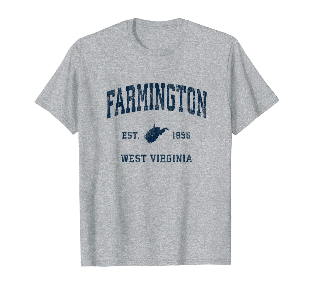 Farmington West Virginia Wv Athletic Navy T-Shirt - Graphic Print Unisex - T-Shirt, Sweatshirt, Hoodie