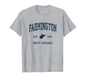 Farmington West Virginia Wv Athletic Navy T-Shirt - Graphic Print Unisex - T-Shirt, Sweatshirt, Hoodie