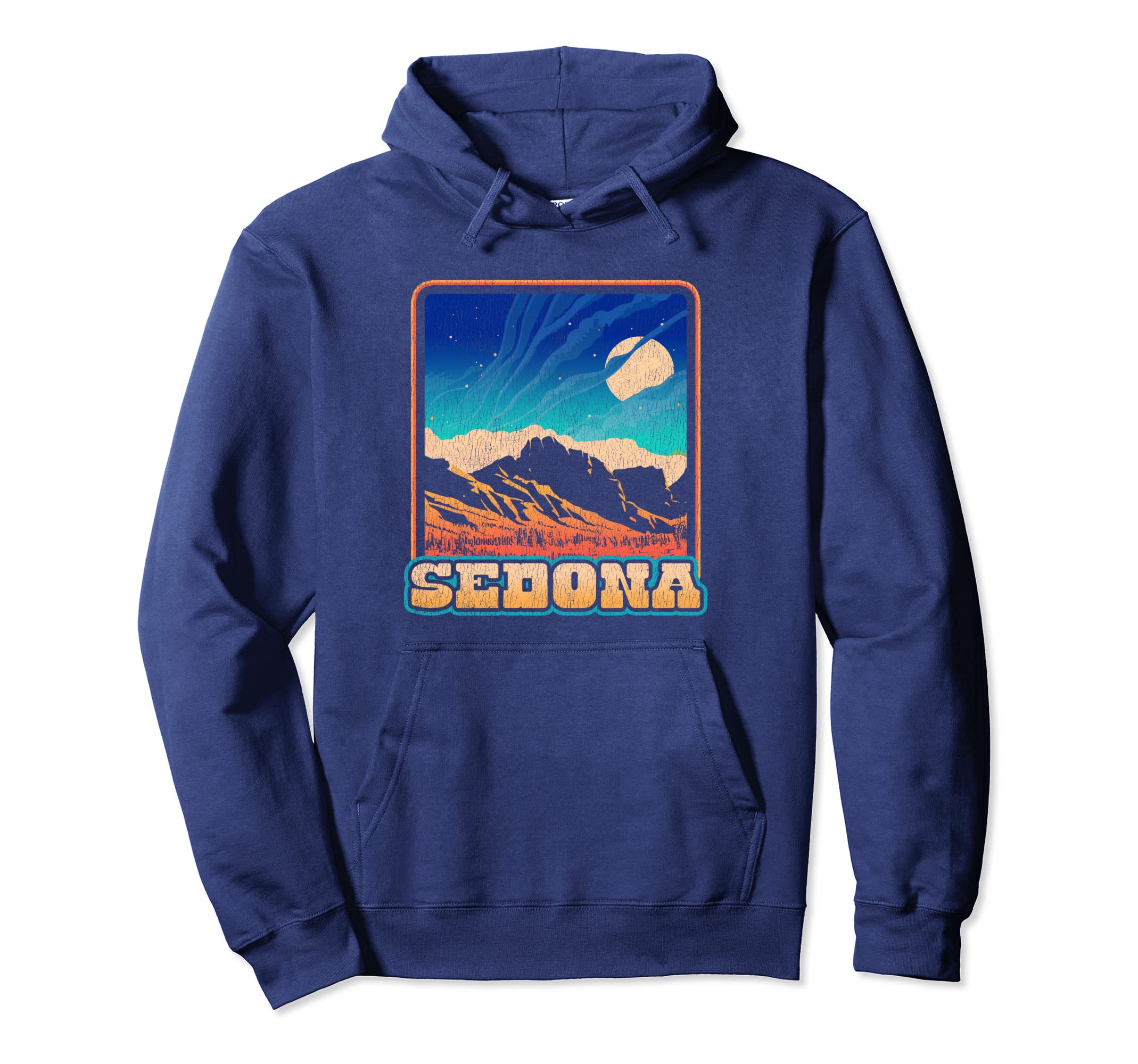 Sedona Arizona Red Rocks Distressed Hoodie - Novelty Apparel for Adults - T-Shirt, Sweatshirt, Hoodie